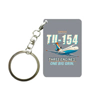 Thumbnail for Tupolev Tu-154M - Cartoon - Key Chain - Gray