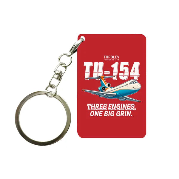 Tupolev Tu-154M - Cartoon - Key Chain - Red