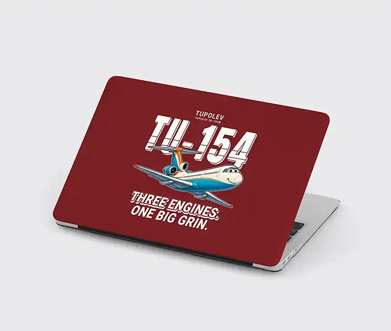 Tupolev Tu-154M - Cartoon - MacBook Case - Dark Red