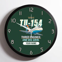 Thumbnail for Tupolev Tu-154M - Cartoon + Name - Framed - Dark Green
