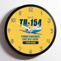 Thumbnail for Tupolev Tu-154M - Cartoon + Name - Framed - Yellow
