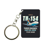 Thumbnail for Tupolev Tu-154M - Cartoon + Name - Key Chain - Black