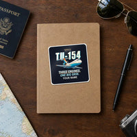 Thumbnail for Tupolev Tu-154M - Cartoon + Name - Square Sticker - Notebook