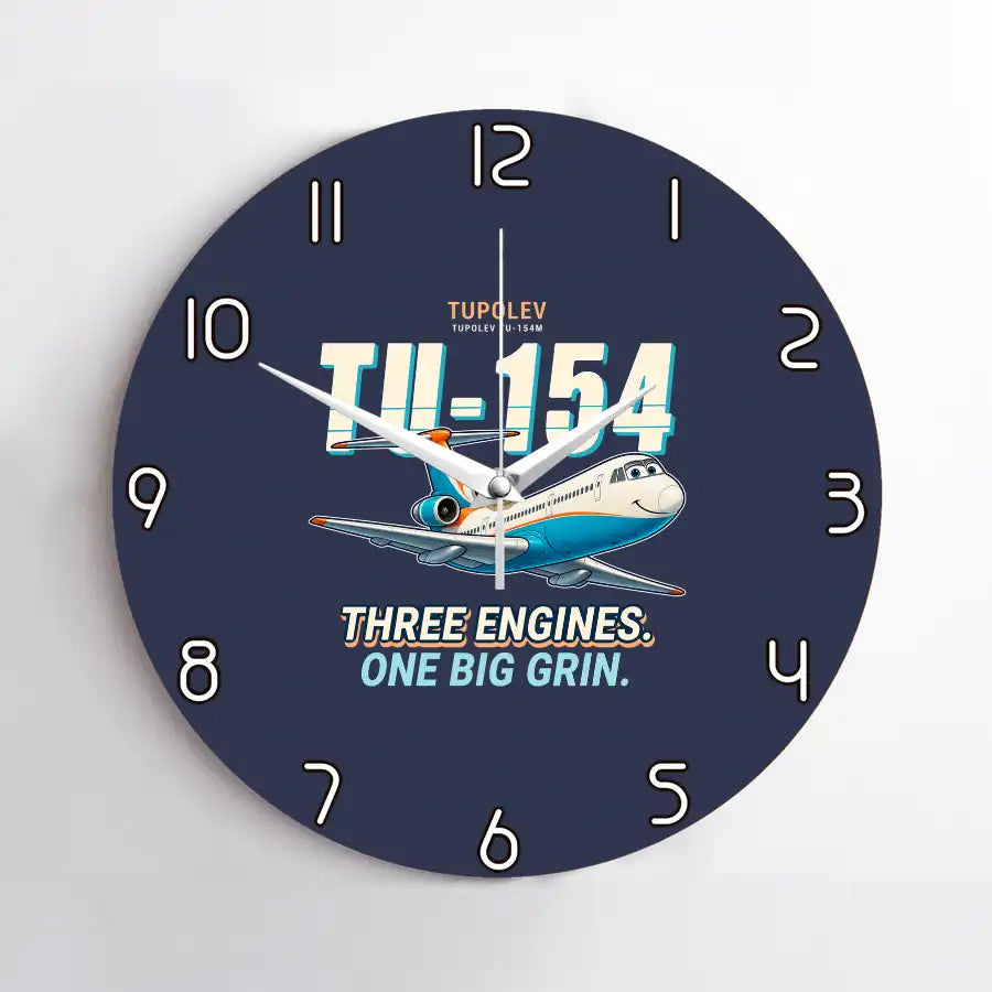 Tupolev Tu-154M - Cartoon - No Frame - Navy Blue