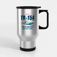 Thumbnail for Tupolev Tu-154M - Cartoon - Stainless Steel with Holder - Silver