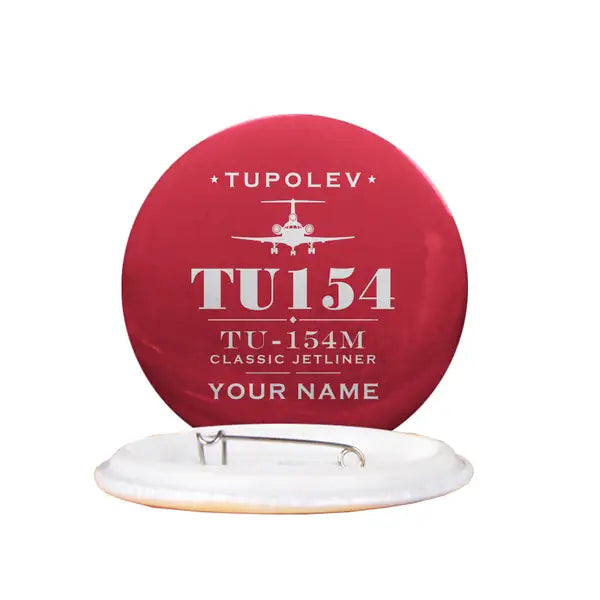 Tupolev Tu-154M - Heritage + Name - Pin - Red