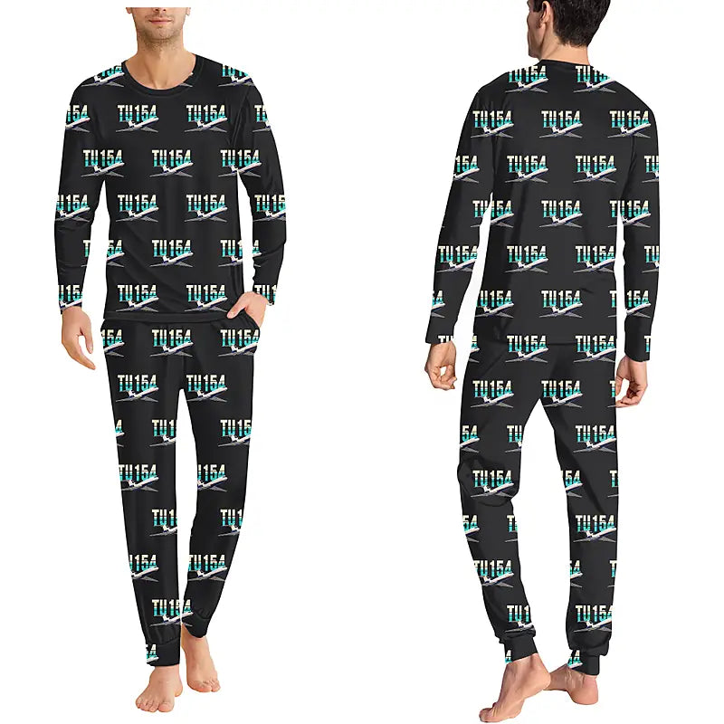 Tupolev Tu-154M - Men Pajamas - Original Pattern - Black