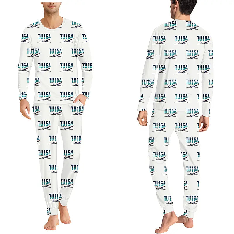 Tupolev Tu-154M - Men Pajamas - Original Pattern - White