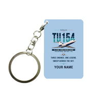 Thumbnail for Tupolev Tu-154M - Original + Name - Key Chain - Light Blue