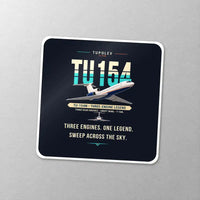 Thumbnail for Tupolev Tu-154M - Original - Square Sticker - Close-up