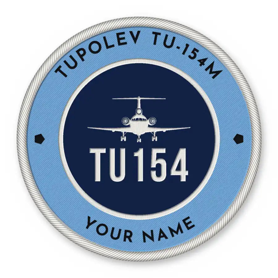 Tupolev Tu-154M Patches - Circle + Name - Sky Navy