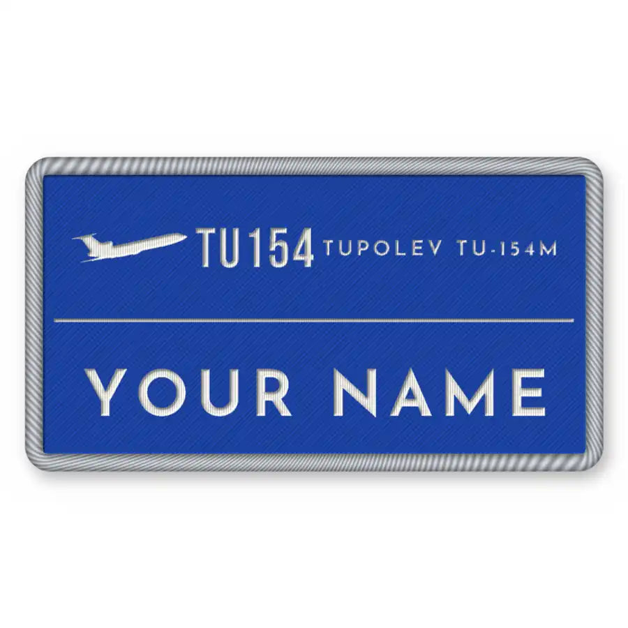 Tupolev Tu-154M Patches - Rectangle + Name - Royal White