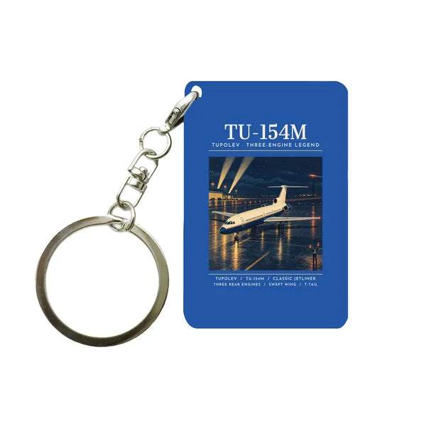 Tupolev Tu-154M - Poster - Key Chain - Blue
