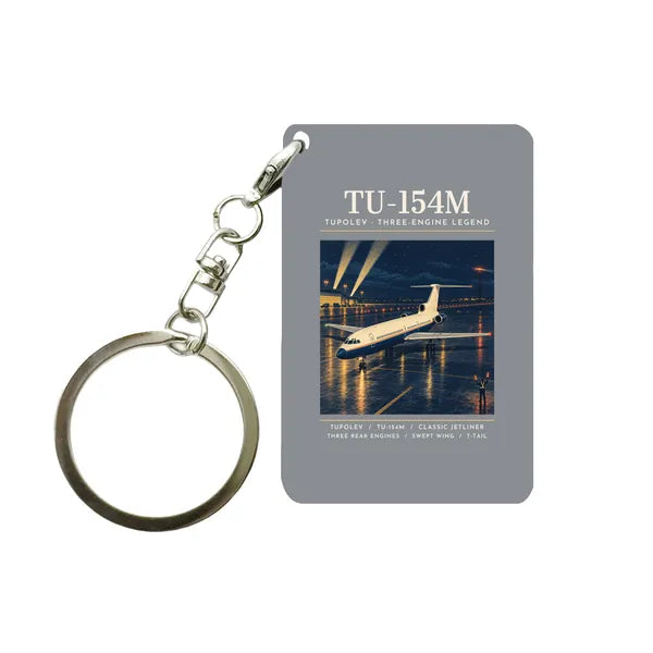 Tupolev Tu-154M - Poster - Key Chain - Gray