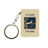 Thumbnail for Tupolev Tu-154M - Poster + Name - Key Chain - Beige