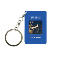 Thumbnail for Tupolev Tu-154M - Poster + Name - Key Chain - Blue