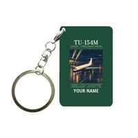 Thumbnail for Tupolev Tu-154M - Poster + Name - Key Chain - Dark Green