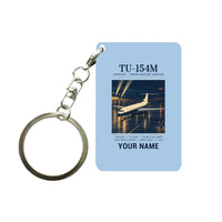 Thumbnail for Tupolev Tu-154M - Poster + Name - Key Chain - Light Blue