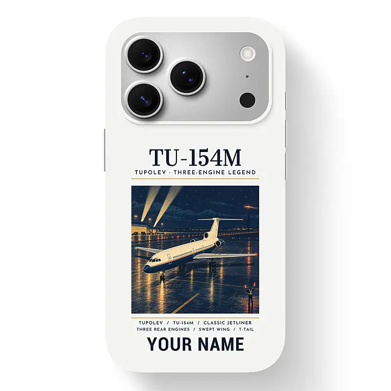 Tupolev Tu-154M - Poster + Name - MagSafe iPhone 17 Pro - White