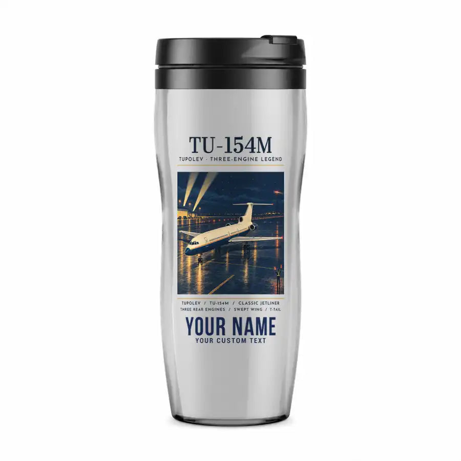 Tupolev Tu-154M - Poster + Name - Plastic (No Holder) - Light Gray