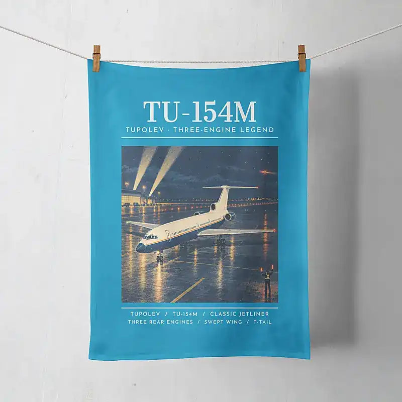Tupolev Tu-154M - Poster - Towel - Turquoise