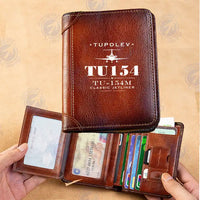 Thumbnail for Tupolev Tu-154M Leather Wallets - Printed Leather Wallet - Heritage