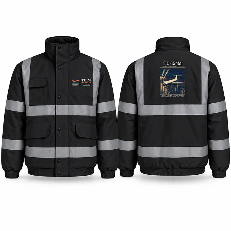 Tupolev Tu-154M Reflective Winter Jackets - Poster - Black