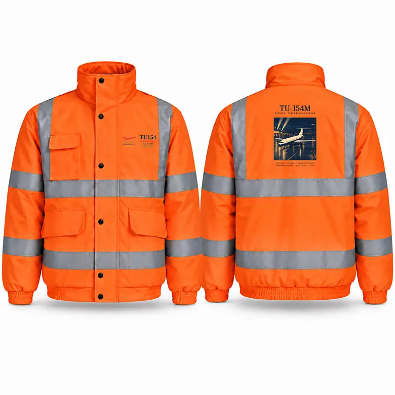 Tupolev Tu-154M Reflective Winter Jackets - Poster - Orange