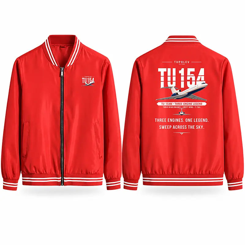 Tupolev Tu-154M Stylish Jackets - Baseball Collar - Original - Red