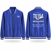 Thumbnail for Tupolev Tu-154M Stylish Jackets - Baseball Collar - Original - Royal Blue