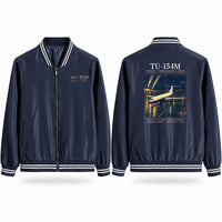 Thumbnail for Tupolev Tu-154M Stylish Jackets - Baseball Collar - Poster - Navy Blue