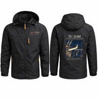 Thumbnail for Tupolev Tu-154M Stylish Jackets - Hooded Windbreaker - Poster - Black