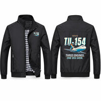 Thumbnail for Tupolev Tu-154M Stylish Jackets - Stand Collar - Cartoon - Black