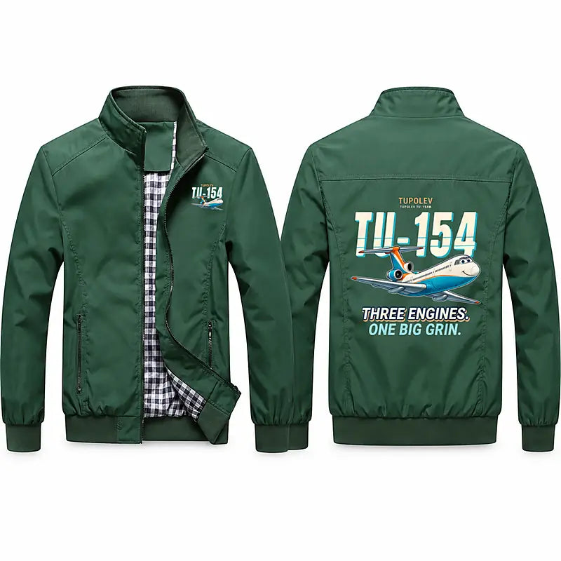 Tupolev Tu-154M Stylish Jackets - Stand Collar - Cartoon - Green