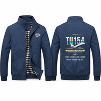 Thumbnail for Tupolev Tu-154M Stylish Jackets - Stand Collar - Original - Navy Blue