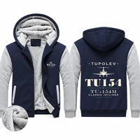Thumbnail for Tupolev Tu-154M Zipped Sweatshirts - Heritage - Navy & Gray