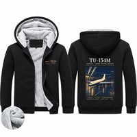 Thumbnail for Tupolev Tu-154M Zipped Sweatshirts - Poster - Black