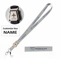 Thumbnail for Tupolev Tu-154M seat belt lanyard - light gray with name