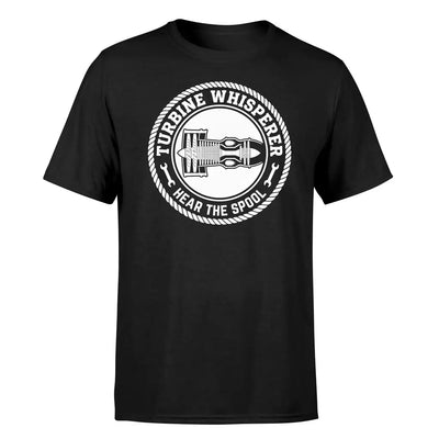 Turbine Whisperer design on black single side