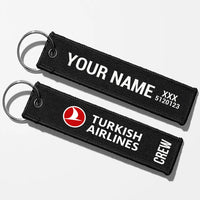 Thumbnail for Turkish Airlines Crew & Staff Tag Key Chains - Black - Crew + Name