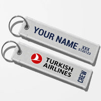 Thumbnail for Turkish Airlines Crew & Staff Tag Key Chains - White - Crew + Name
