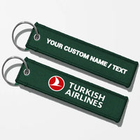 Thumbnail for Turkish Airlines Crew & Staff Tag Key Chains - Dark Green - Personalized