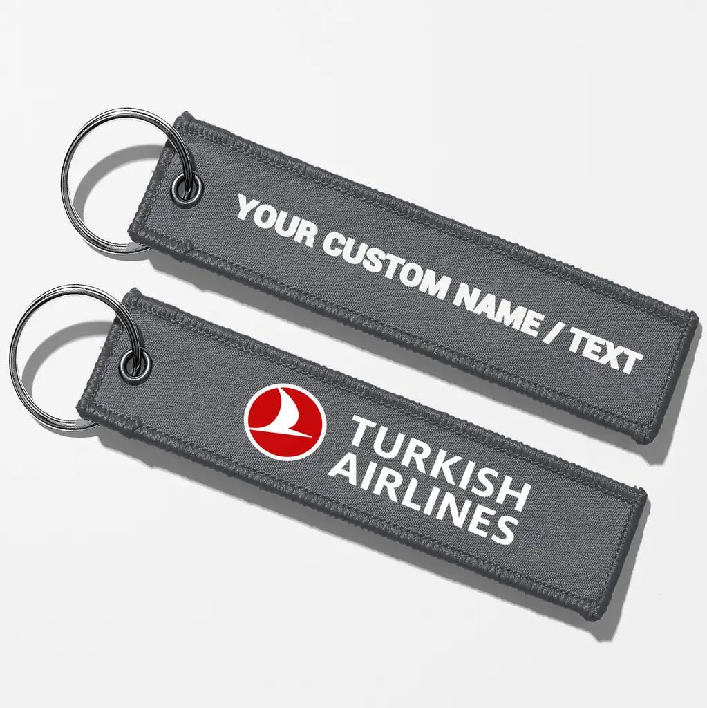 Turkish Airlines Crew & Staff Tag Key Chains - Gray - Personalized