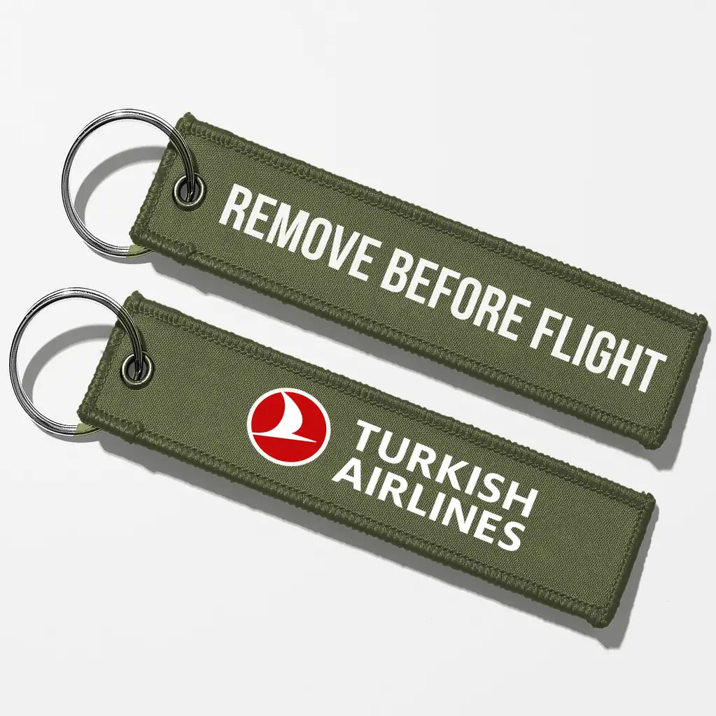 Turkish Airlines Crew & Staff Tag Key Chains - Green Army - Remove Before Flight