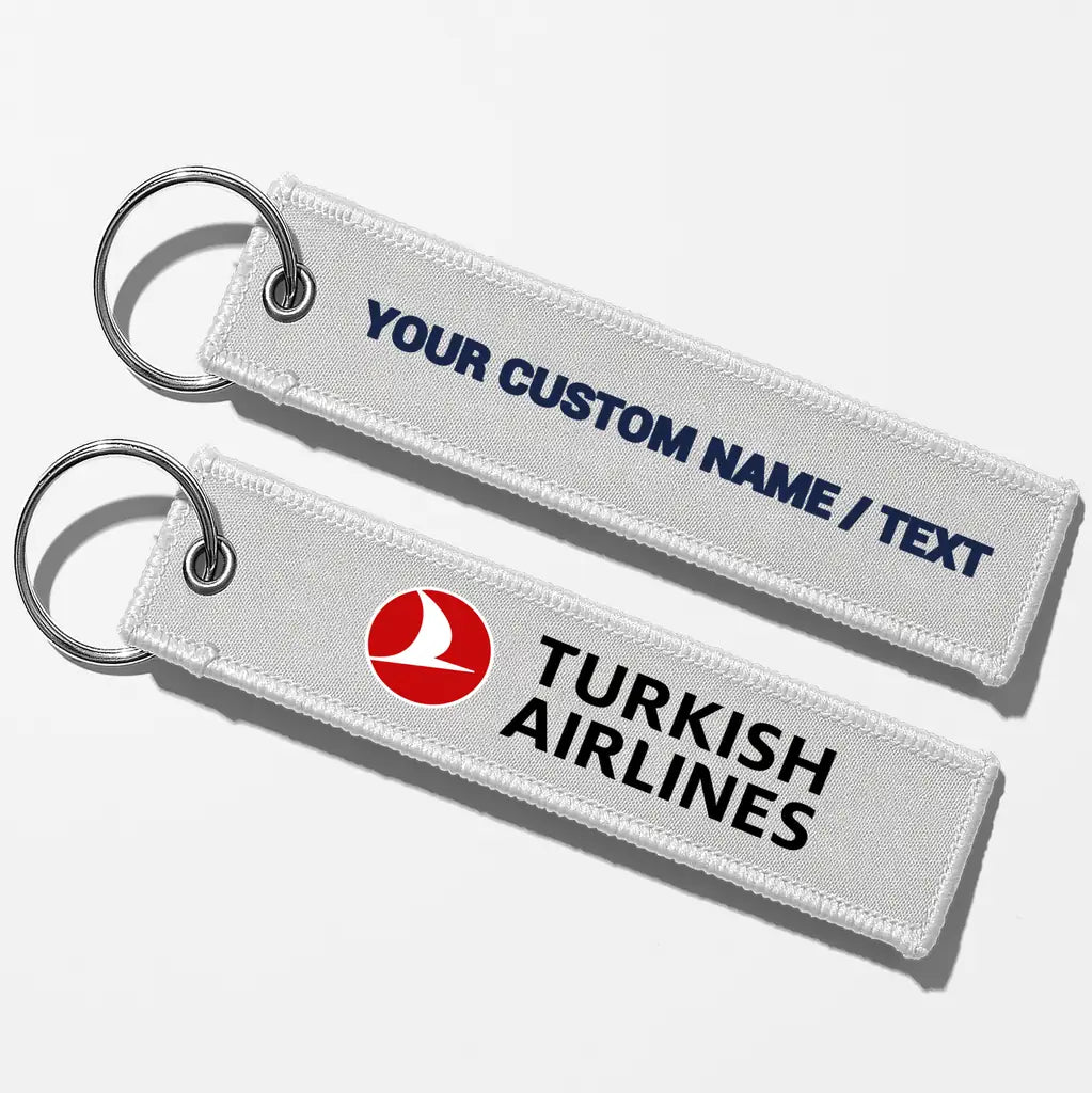 Turkish Airlines Crew & Staff Tag Key Chains - White - Personalized