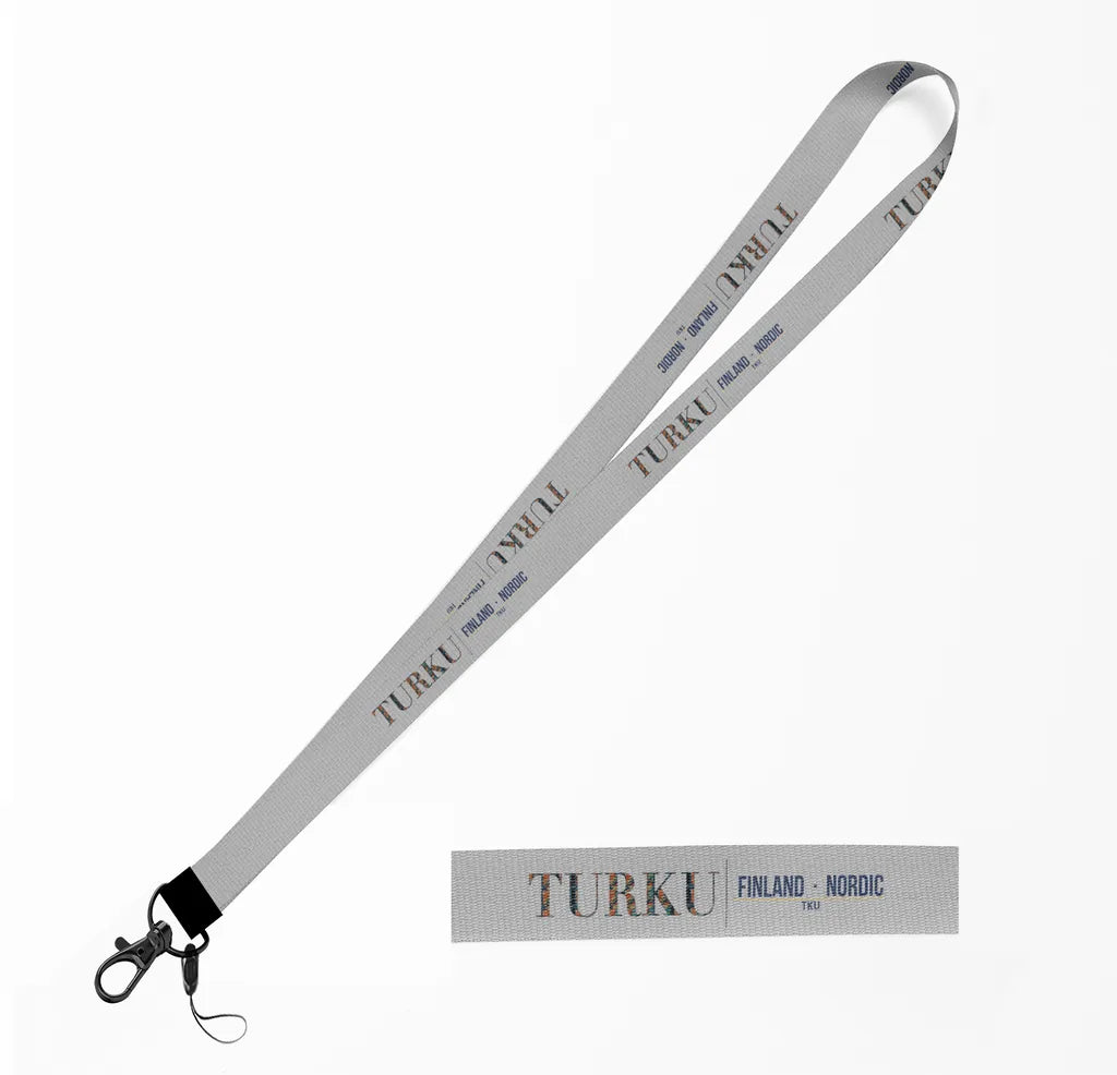 Turku City Series lanyard - light gray
