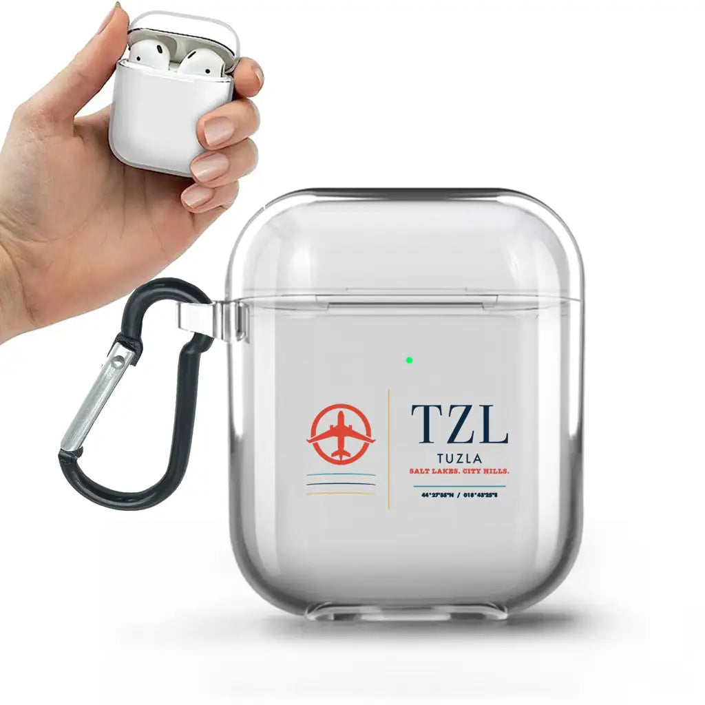 Tuzla International Airport (TZL) AirPods transparent case - With Buckle
