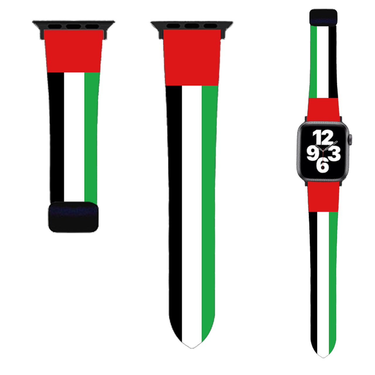 UAE Flag Designed Soft Silicone Apple Watch Bands