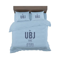 Thumbnail for Yamaguchi Ube Airport (UBJ) Bedding Sets & Blankets - Bedding Set - ID Tag - Light Blue