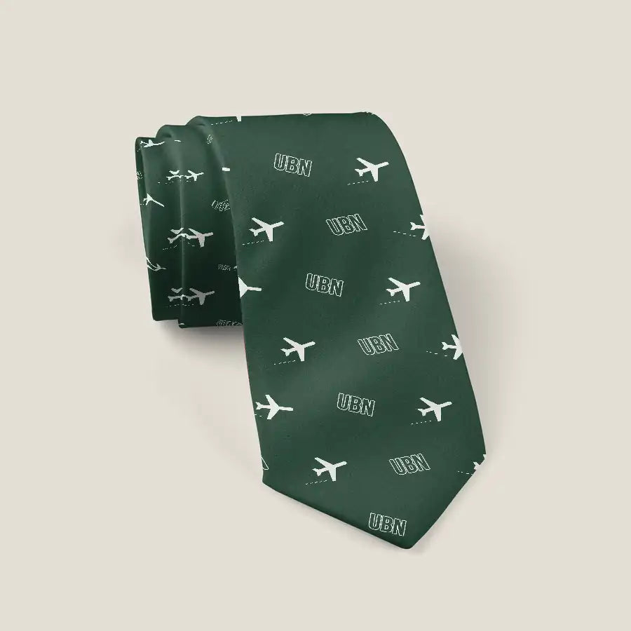 Ulaanbaatar International Airport (UBN) Ties - Tie - Pattern - Dark Green